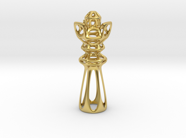 Queen (chess) in Polished Brass