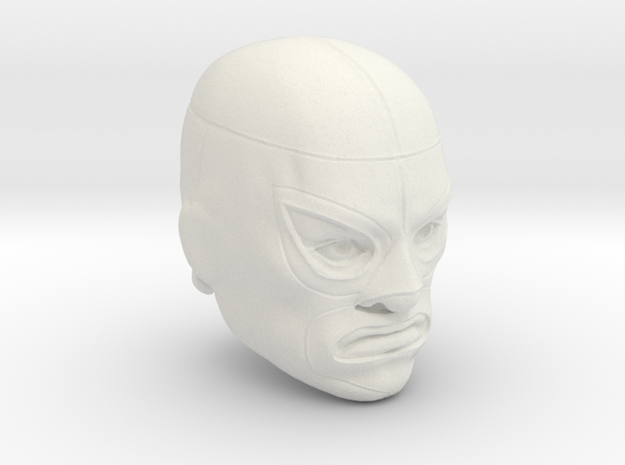 Masked wrestler head (El Santo) WWE in White Natural Versatile Plastic