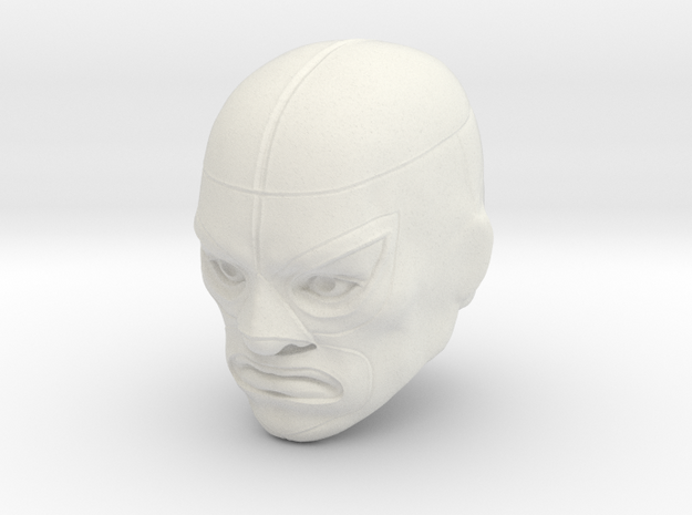 Masked wrestler head (El Santo) Origins in White Natural Versatile Plastic