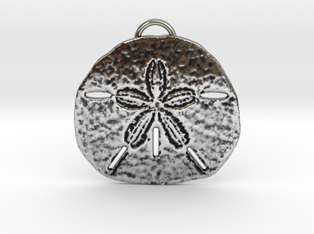 Sand Dollar Pendant in Antique Silver