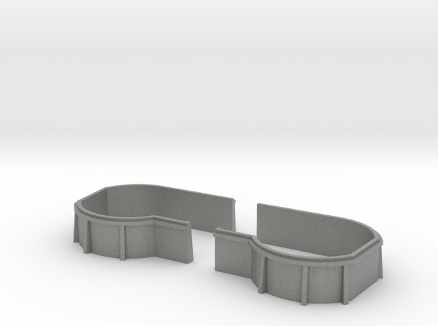 1/144 US Iowa main deck tubs 1x 20mm bow in Gray PA12