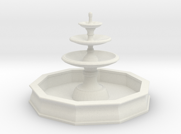 Classic Fountain 01. 1:56 Scale  in White Natural Versatile Plastic