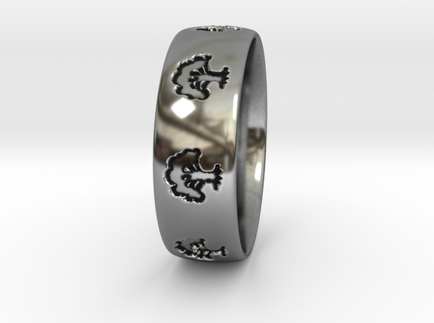 MTG Forest Land Ring in Antique Silver: 8 / 56.75