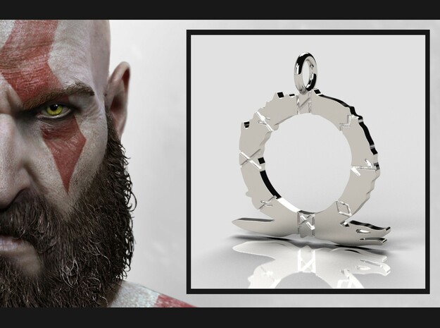 God of War Pendant in Polished Silver