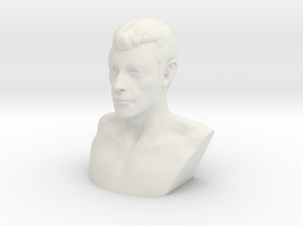 Head Miniature in White Natural Versatile Plastic