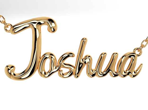 Joshua Shiny Surface Jewelry Font Necklace Pendant in Tan Fine Detail Plastic