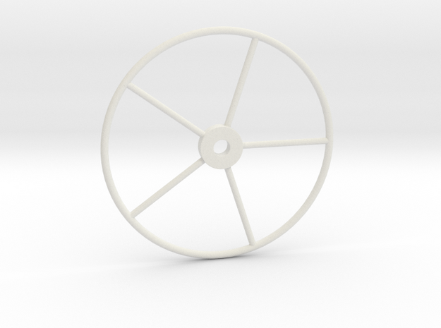 1/35 Sailboat Wheel in White Natural Versatile Plastic