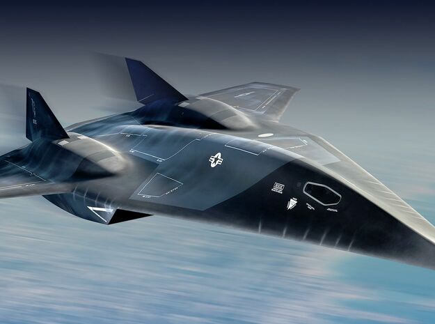 Lockheed Martin "Darkstar" Hypersonic Aircraft in Black Natural Versatile Plastic: 1:200