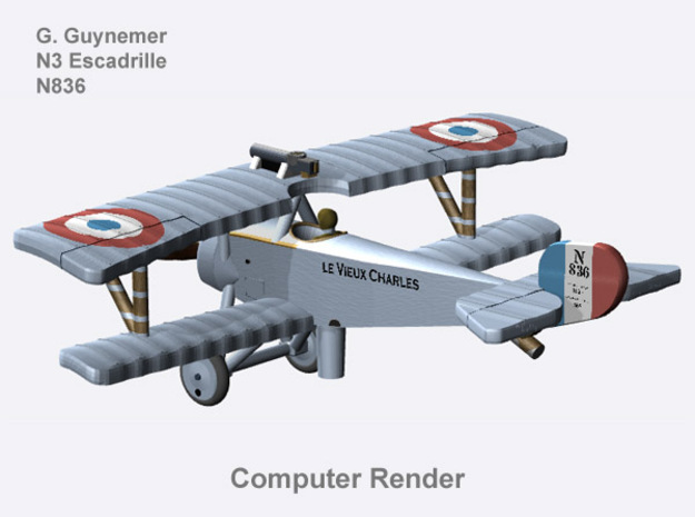 Georges Guynemer Nieuport 11 (full color) in Natural Full Color Nylon 12 (MJF)