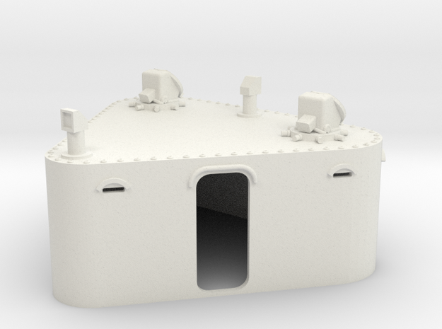 1/100 DKM Prinz Eugen Deck6 Fore RF Control Post in White Natural Versatile Plastic