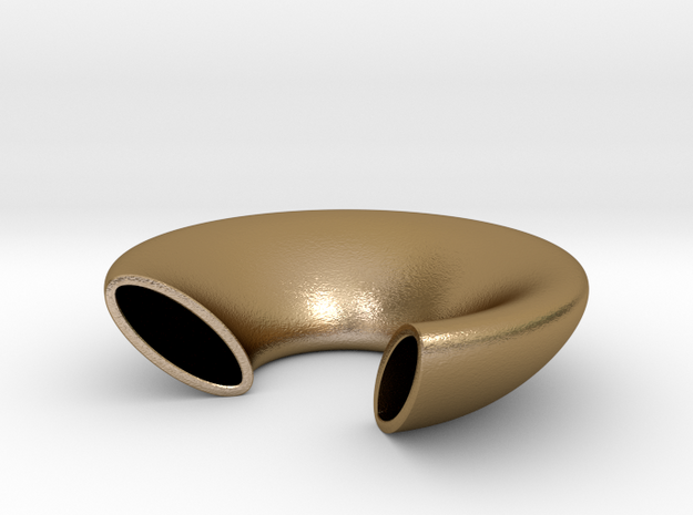 0025 Elliptic Torus #001 (5 cm) in Polished Gold Steel