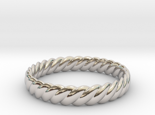 wide twisted stacker in Rhodium Plated Brass: 9.5 / 60.25