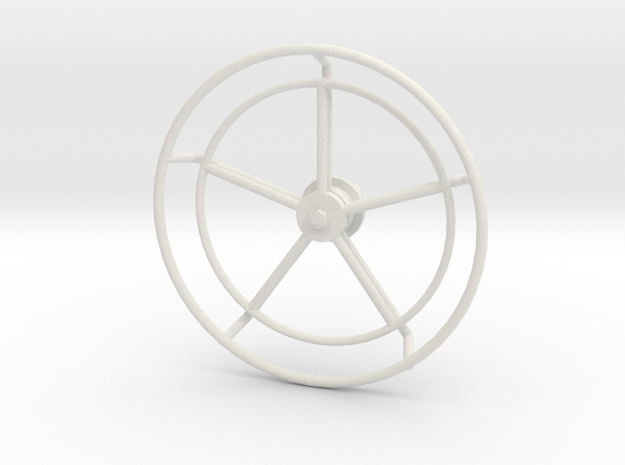 1/35 Yacht Steering Wheel in White Natural Versatile Plastic