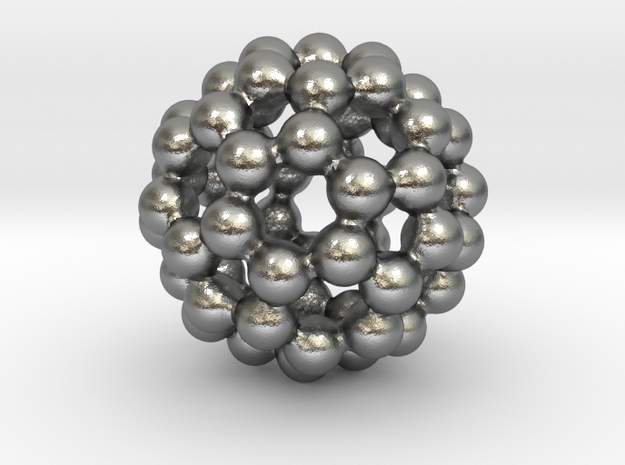 C60 - Buckyball - L - Steel in Natural Silver