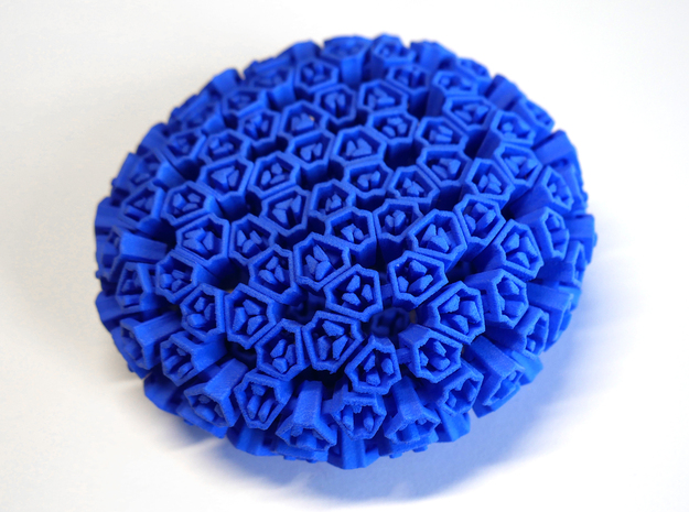 Soft-Boiled Geodesic (7.2cm) in Blue Processed Versatile Plastic