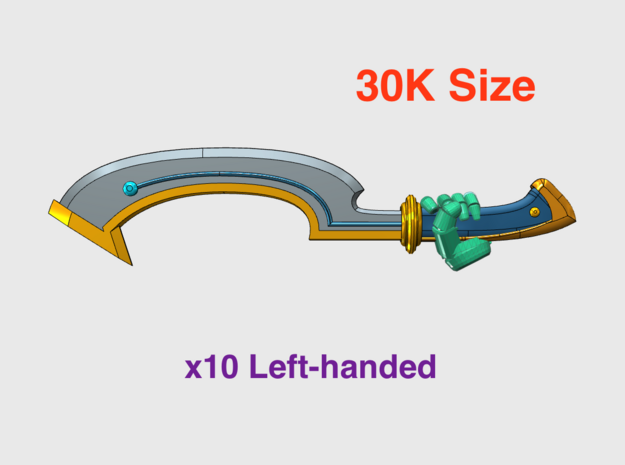 10x Left-handed Energy Sword: Kopech (30k Size) in Tan Fine Detail Plastic
