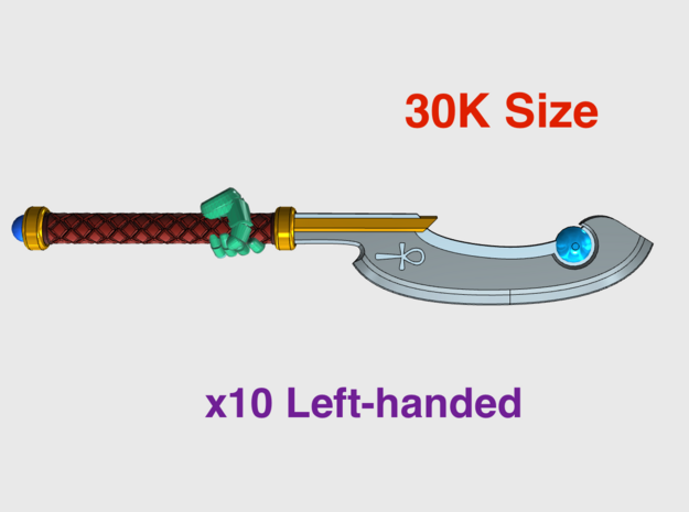 10x Left-handed Energy Sword: Khufu A (30k Size) in Tan Fine Detail Plastic