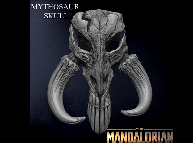 MYTHOSAUR SKULL - The Mandalorian Star Wars - 5cm in White Natural Versatile Plastic