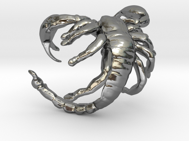 Unique Realistic High detailed Scorpion Ring in Polished Silver
