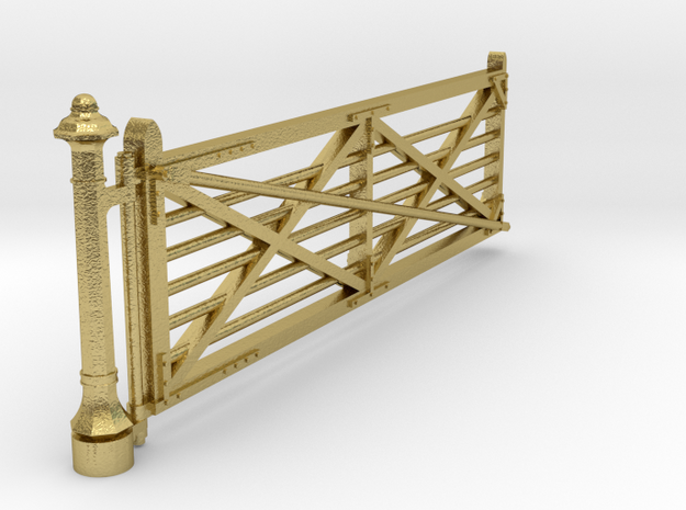 VR #2 Crossing Gates 14' (BRASS) 1-87 Scale in Natural Brass