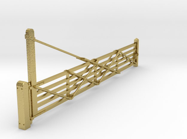 VR #1 Gate 26' (BRASS) With Lock Post 1:87 Scale in Natural Brass