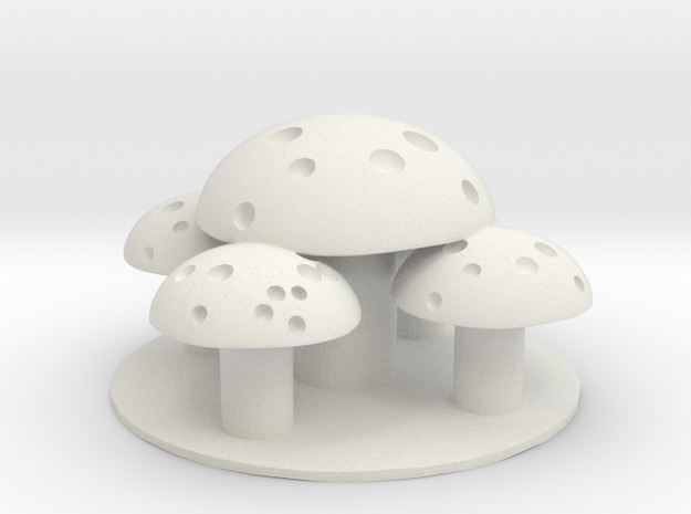 Mushroom Tree 3 in White Natural Versatile Plastic