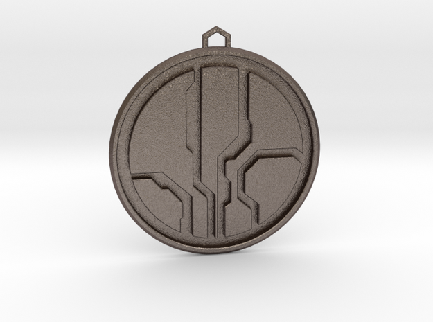 Halo Mantle of Responsibility Pendant in Polished Bronzed-Silver Steel