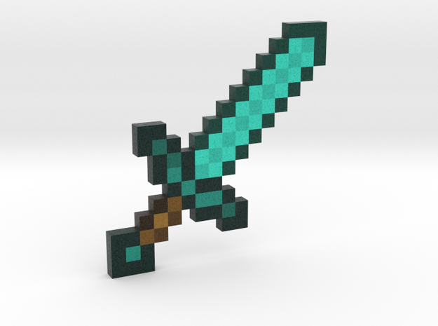 Diamond Sword for Minecraft in Natural Full Color Nylon 12 (MJF)