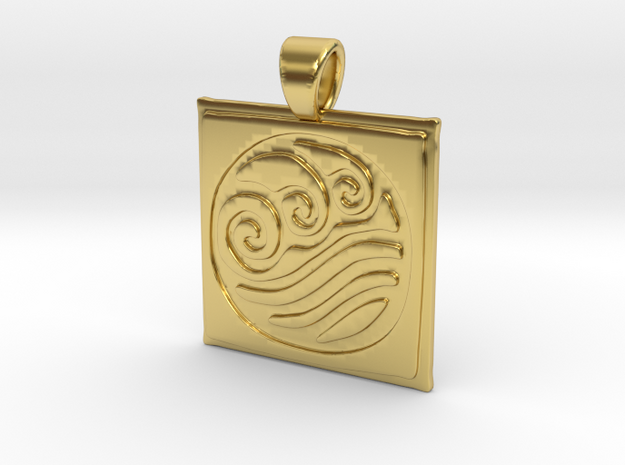 Four elements - Water in Polished Brass