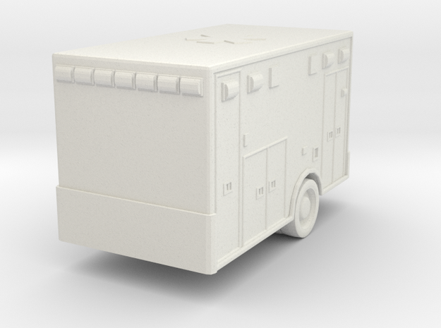 Ambulance  Body 01 7 Lights. 1:87 Scale in White Natural Versatile Plastic