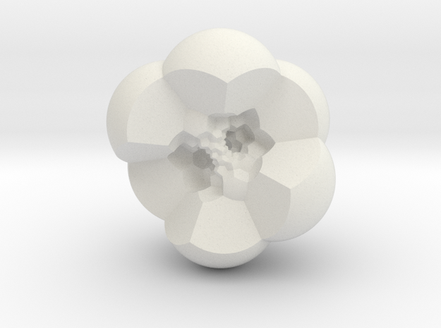 Dodecalplex, Hopf Meridian w North, no Infinity in White Natural Versatile Plastic