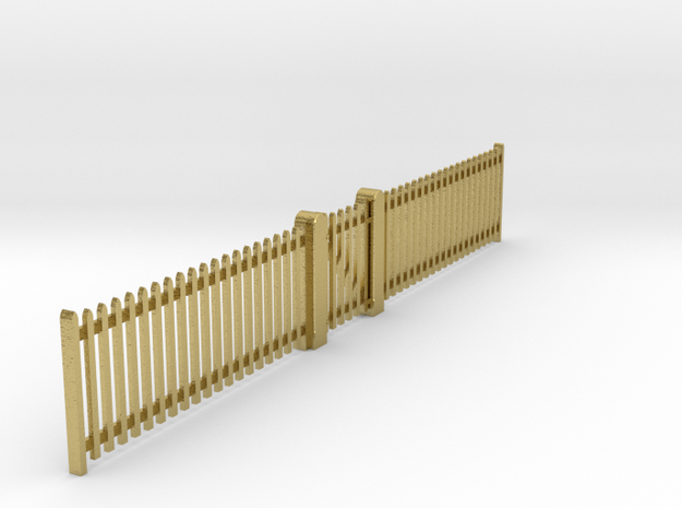 VR Gate and Picket Set #3 BRASS (Centr) 1:87 Scale in Natural Brass