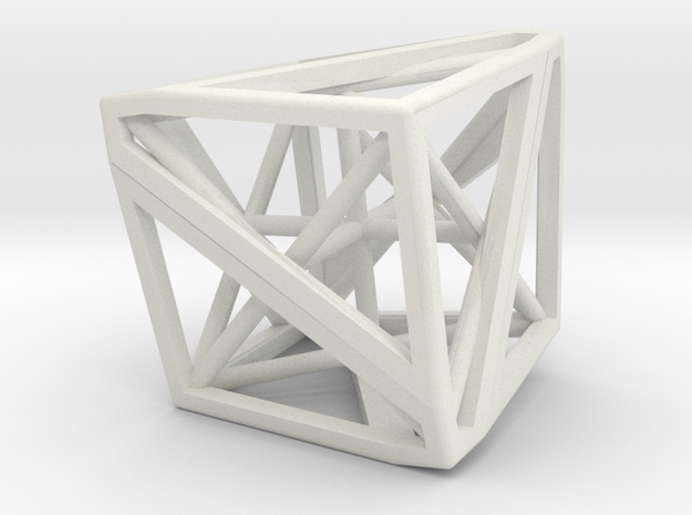 Skew Dodecahedron (D12), Cuboid in White Natural Versatile Plastic