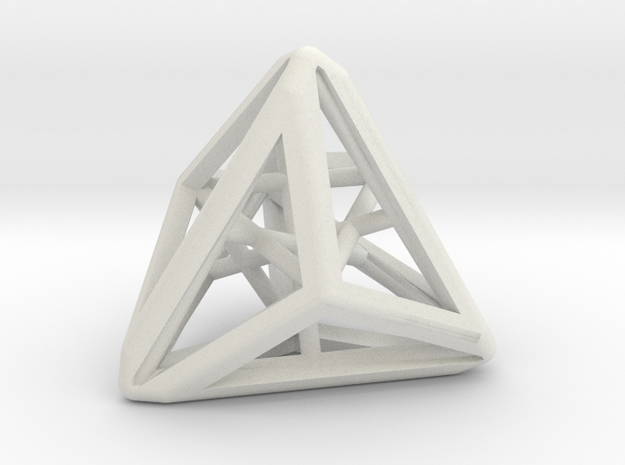 Skew Dodecahedron (D12), Tetraoid in White Natural Versatile Plastic