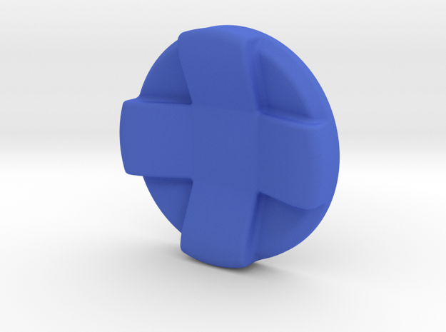 D-pad Button Topper - Concave 4-way in Blue Processed Versatile Plastic