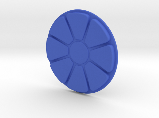 Circular Button Topper - large in Blue Processed Versatile Plastic
