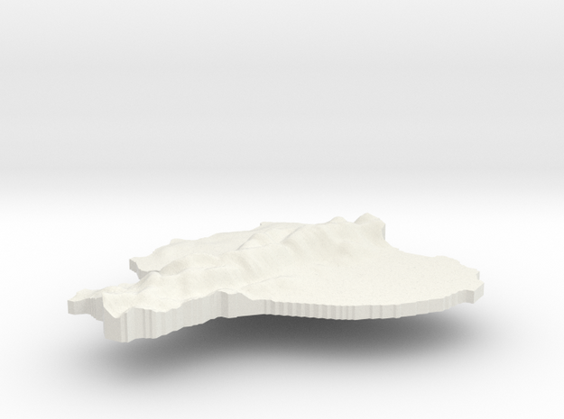 Ecuador Terrain Pendant in White Natural Versatile Plastic