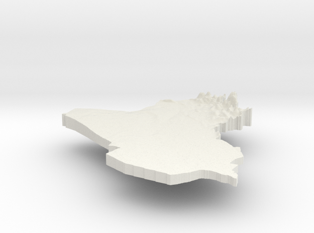 Iraq Terrain Pendant in White Natural Versatile Plastic