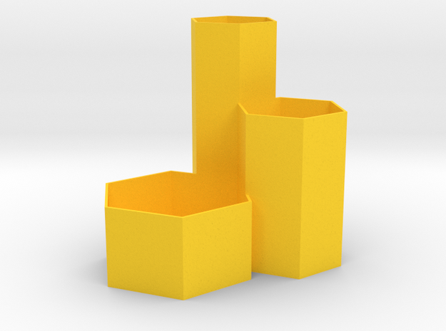 hex desktop stationery organizer in Yellow Processed Versatile Plastic