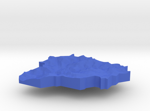 Andorra Terrain Pendant in Blue Processed Versatile Plastic