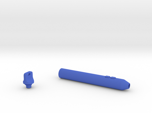 Smooth Marker Pen Grip - medium with buttons in Blue Processed Versatile Plastic