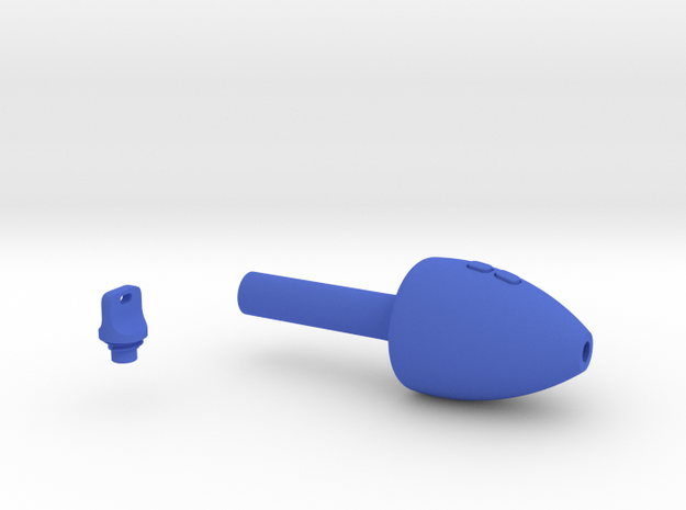 Smooth Conical Pen Grip - large with buttons in Blue Processed Versatile Plastic