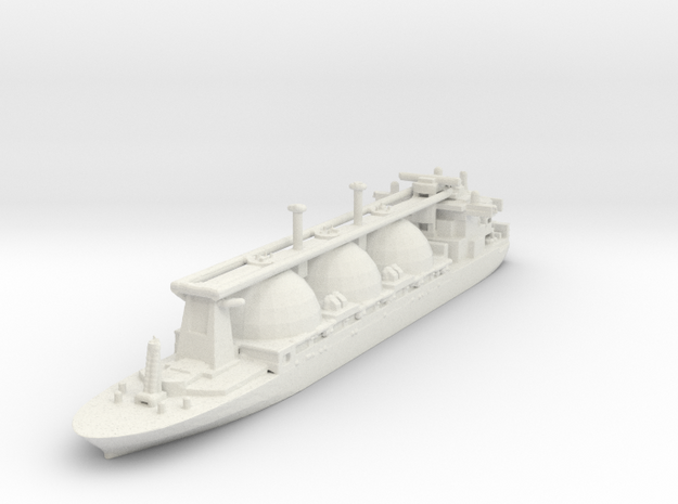 Small LNG Tanker Ship in White Natural Versatile Plastic: 1:2400