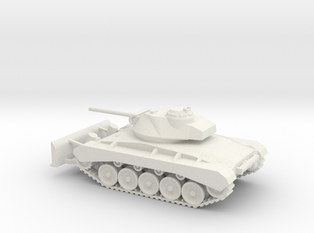1/87 Scale M-24 Chaffee Tank Dozer in White Natural Versatile Plastic