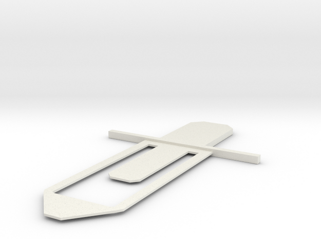 Sword Bookmark in White Natural Versatile Plastic