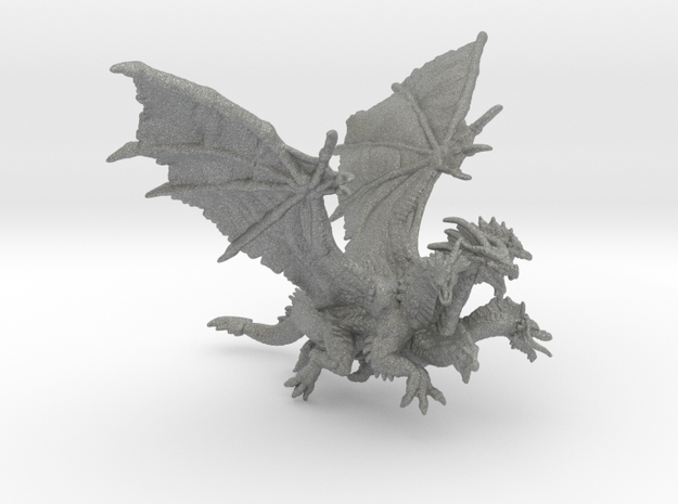 5 Headed Dragon Queen 15mm miniature model fantasy in Gray PA12