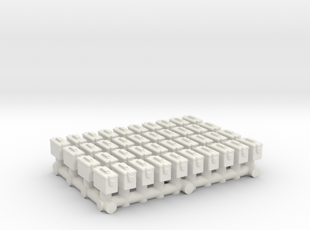1-87 Scale Generic Ammo Boxes in White Natural Versatile Plastic