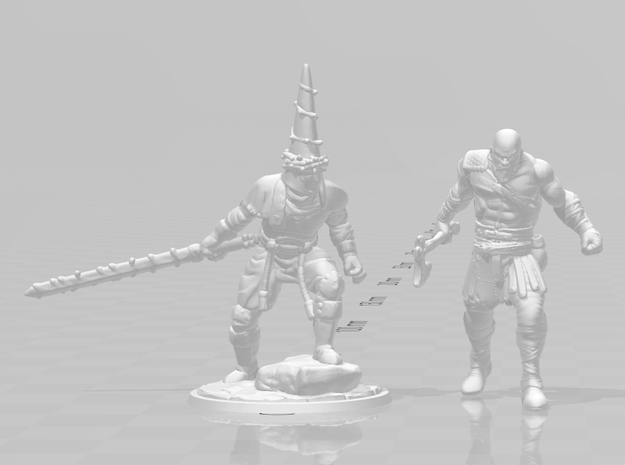 Kratos gow Ragnarok miniature model games fantasy in Tan Fine Detail Plastic