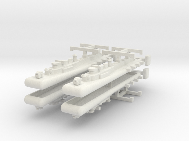 9 Air Torpedeo Boat Tender x4 in White Natural Versatile Plastic