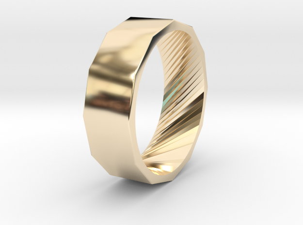 Twelve-Sided Ring V2 in 14K Yellow Gold